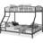 Twin Over Full Heavy-Duty Metal Bunk Bed with Arched Guardrail & Ladder, Steel Slats Support, Space-Saving, No Box Spring Needed-144489558