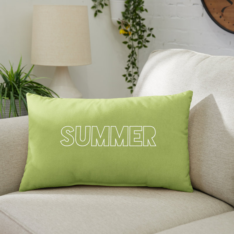  Coussin lombaire intérieur / extérieur Summer, H 13 po x l 20 po, Vert / Rouge