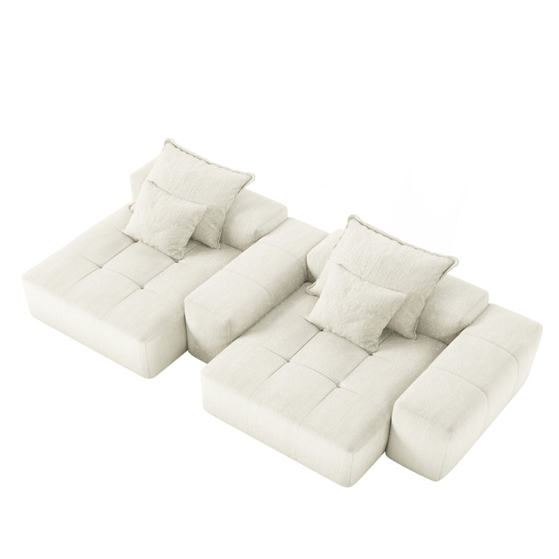 Canapé modulaire surdimensionné Modern, Beige / Blanc