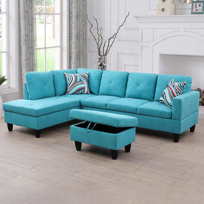 3-piece Linen Sectional Sofa