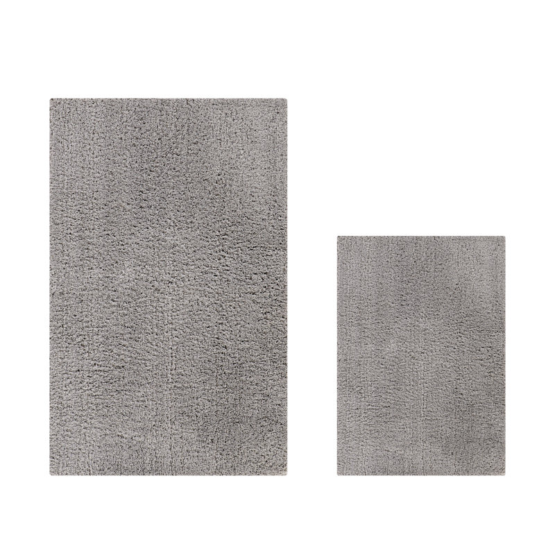 Magdelyn Collection 100% Polyester Machine Washable 2 Piece Bathroom Rug Set, White, 2 PCs Set (17" x 24" | 24" x 40")