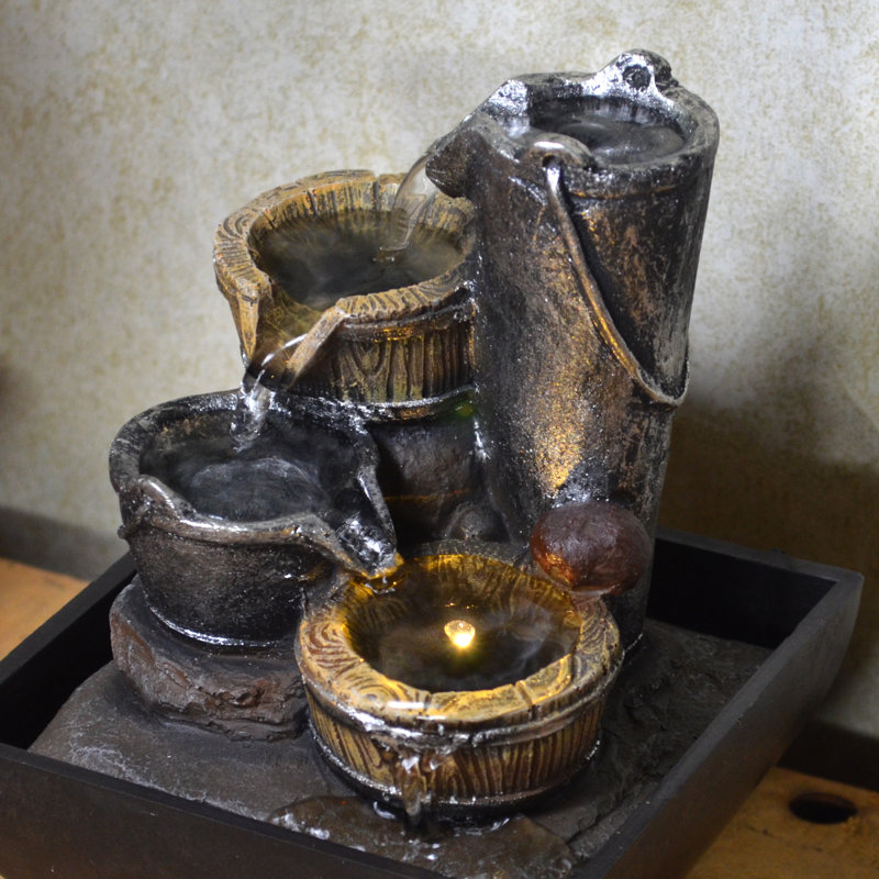 Stuart Weather Resistant Table Top Fountain with Light