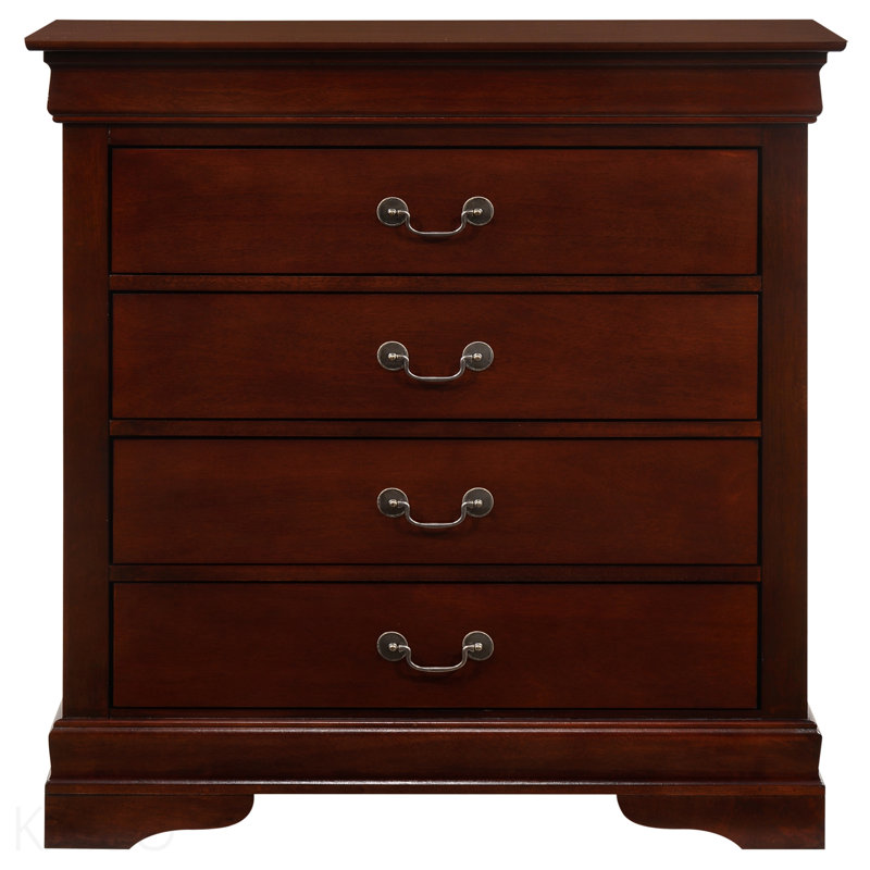 Commode 4 tiroirs, cerise, Cerisier