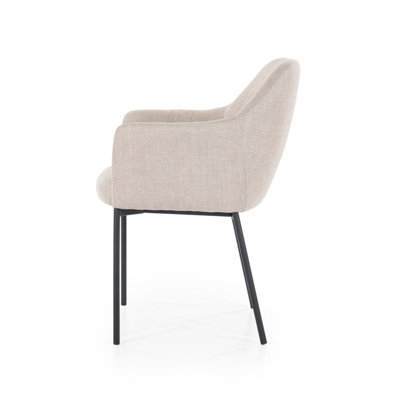 Upholstered Arm Chair, Light Brown