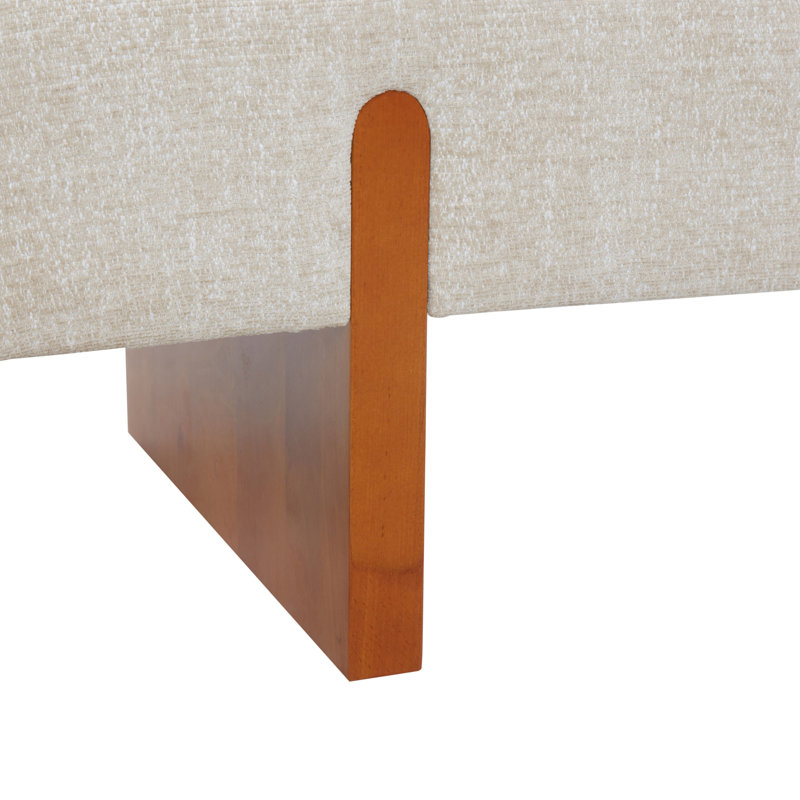 Banc rembourré Caselynn, Blanc