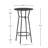 3 Bar Table and Chairs Set Dining Room Industrial Counter Height Bar Chairs with Metal Back Fabric Seat