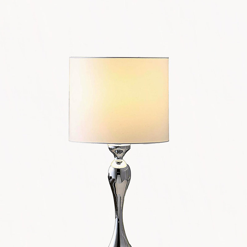 Lampe de table moderne en métal argenté 24,5 po In Bailey, Argent foncé