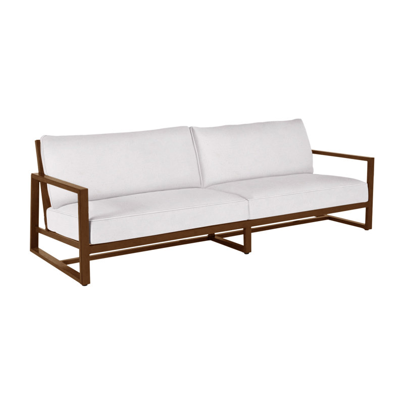 Avondale Aluminum Sofa - Oak, Welt, Linen Snow, Oak