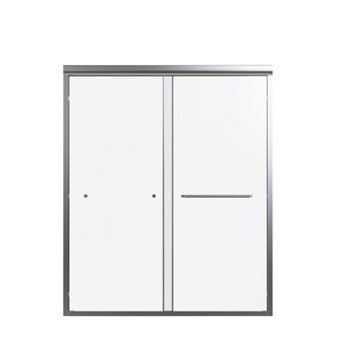 Double Bypass Door, 56"-60" W, Tempered Glass, , Impeccable Finish Semi- Shower H, Deformation
