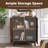  Fienley 37.6“ Tall Mid-century Modern 2-door Accent Cabinet With Architectural Grid Front And Four-compartment Storage
