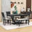 Raheema Modern 6-Piece Dining Set with Rubberwood Table, Upholstered Chairs and Bench-1456997348-1456997349-1456997346