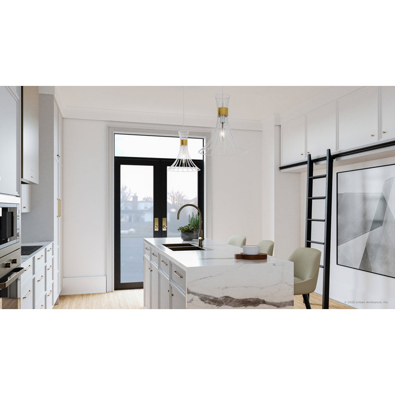 Luminaire suspendu en forme de cloche à 1 lumière