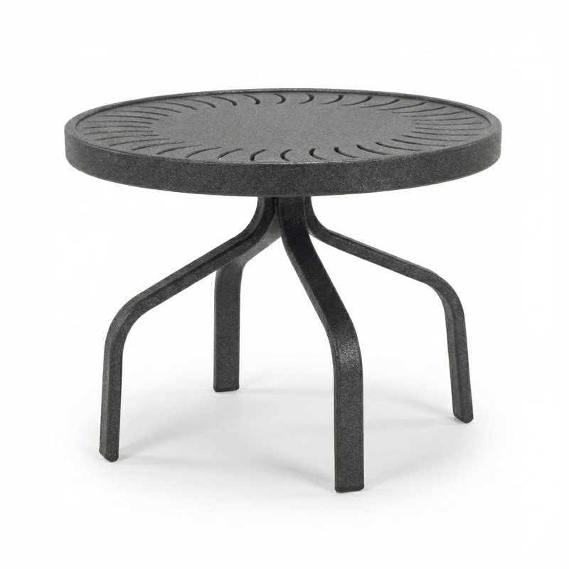 Windward Outdoor Sunburst 18" Round Side Table, Anthracite