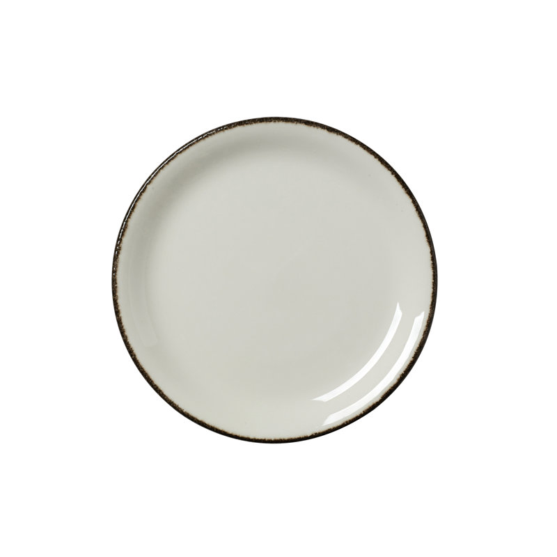 Assiette coupée brun brun, Blanc / Anthracite