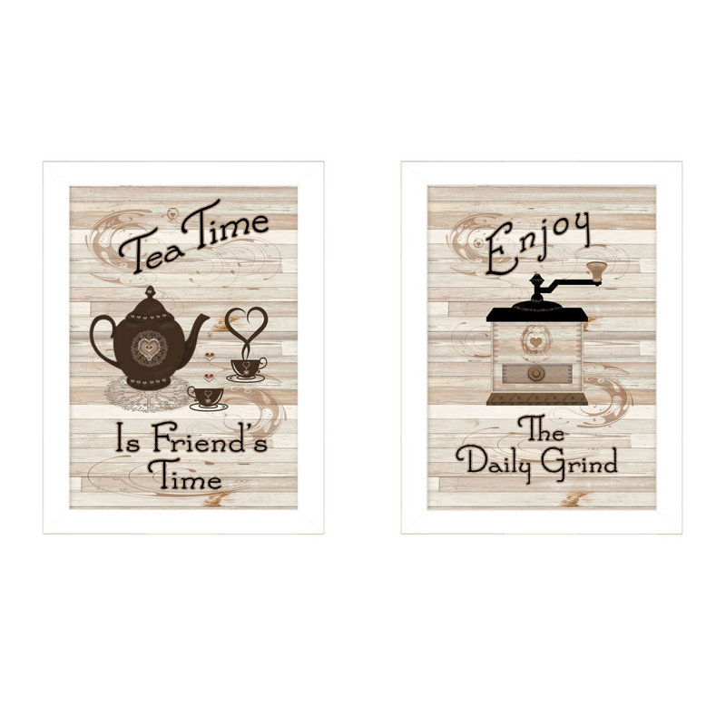 "Enjoy Tea Time" 2-Piece Vignette by Millwork Engineering, White
