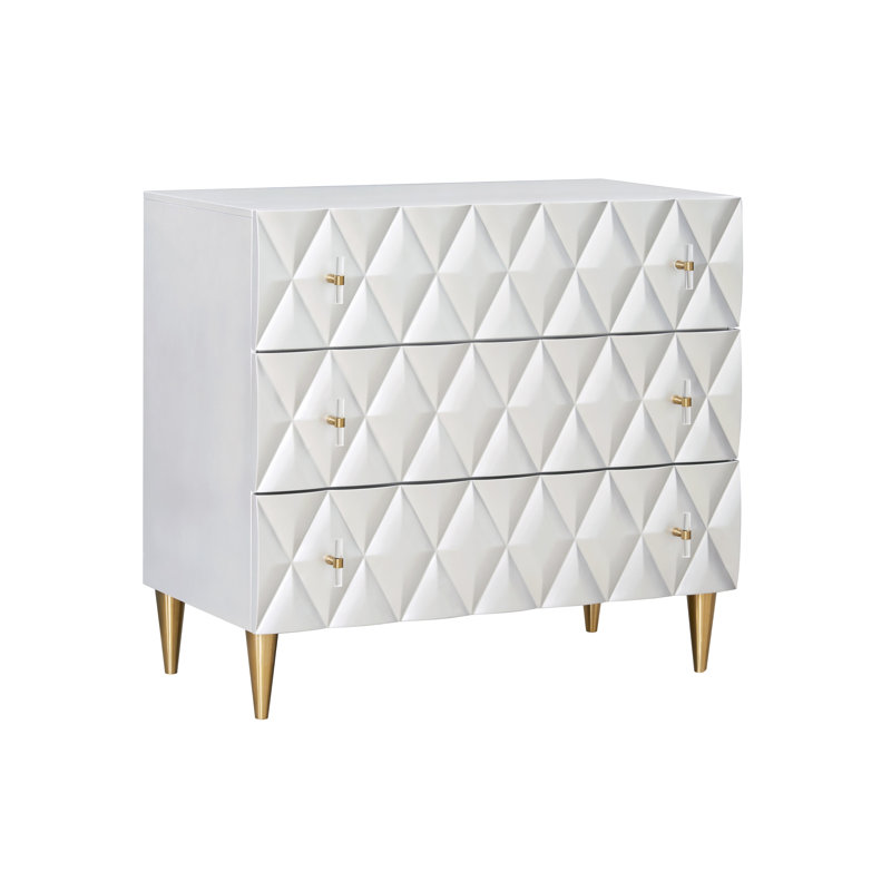 Console avec 3 tiroirs Metallic Silver & Champagne