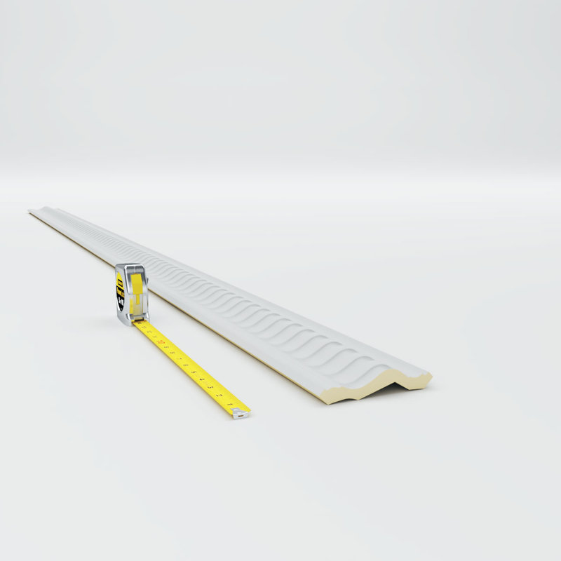 SAMPLE - Endurathane Linus Crown Moulding, 3 3/8"H x 3 3/8"P x 5"F x 12"L, Factory Primed