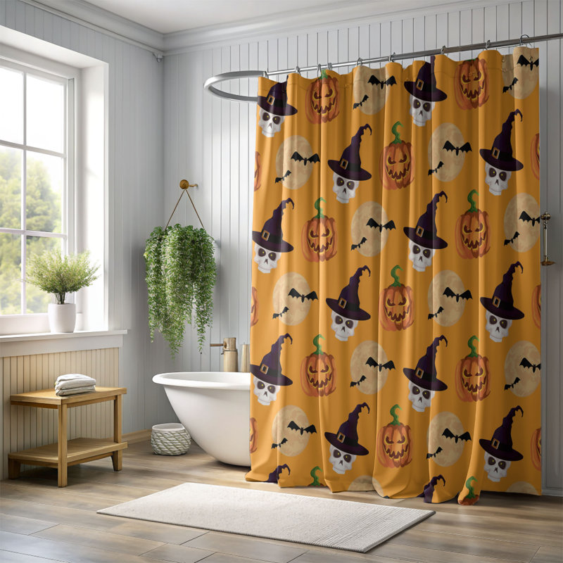Rideau de douche 1 pièce Haunted Crush, H 74 po x l 71 po