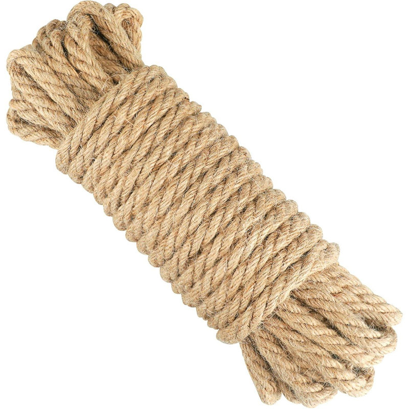 Cueto Jute / Sisal Garden Accents Accessories Thick Natural Jute Rope Strong Twisted Hemp Rope