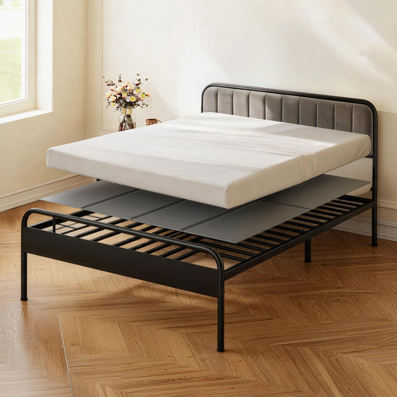 Bunkie Board, grand lit 80,3 x 60,2 po, planche de lit pliable sous le matelas avec sangles autoagrippantes, noyau en PP avec tissu Oxford 600D, anti-affaissement pour les cadres en métal, les lits superposés et les canapés-lits