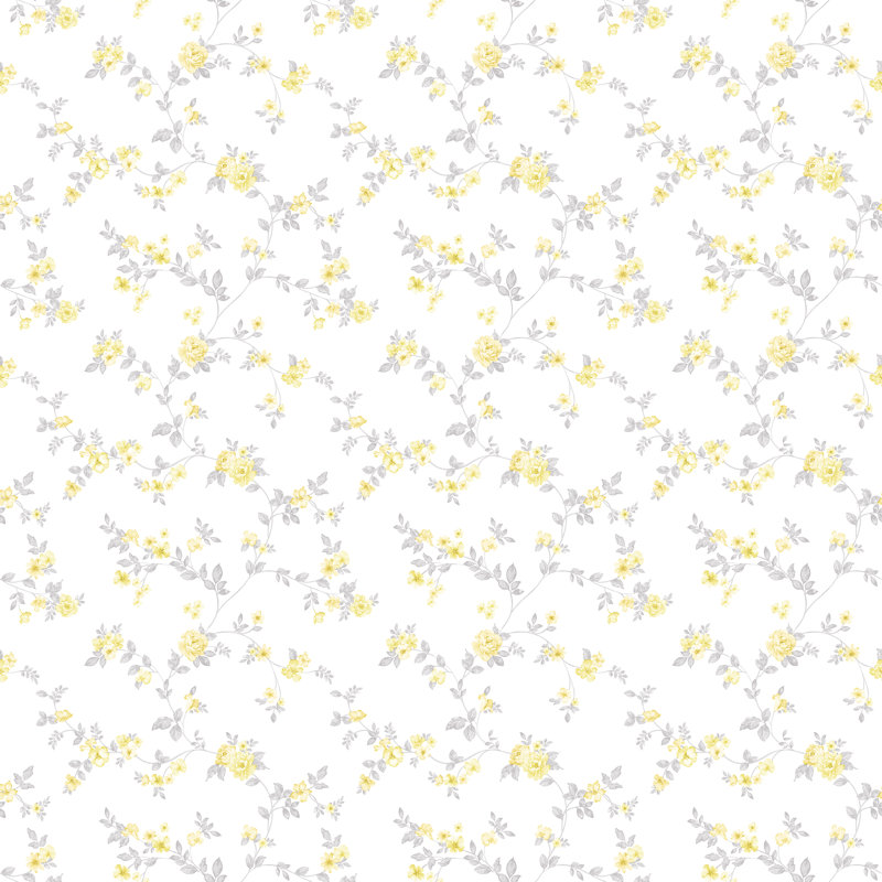 Bryantown 10m x 53cm Matte Wallpaper Roll, Yellow/Grey