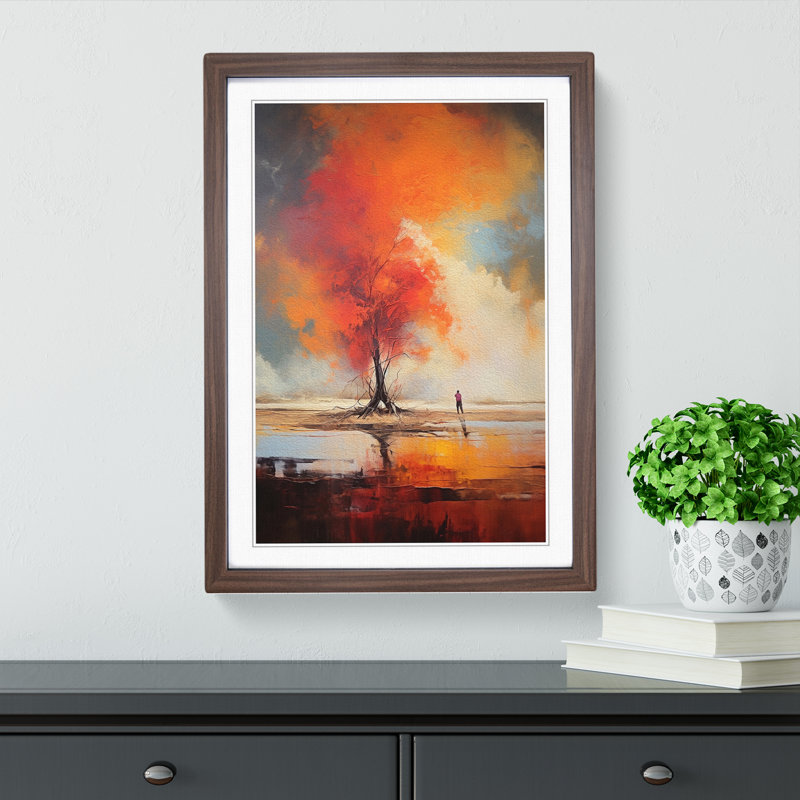 Landscape Gestural No.2 - Framed Print, Walnut, 46cm H x 34cm W x 2cm D