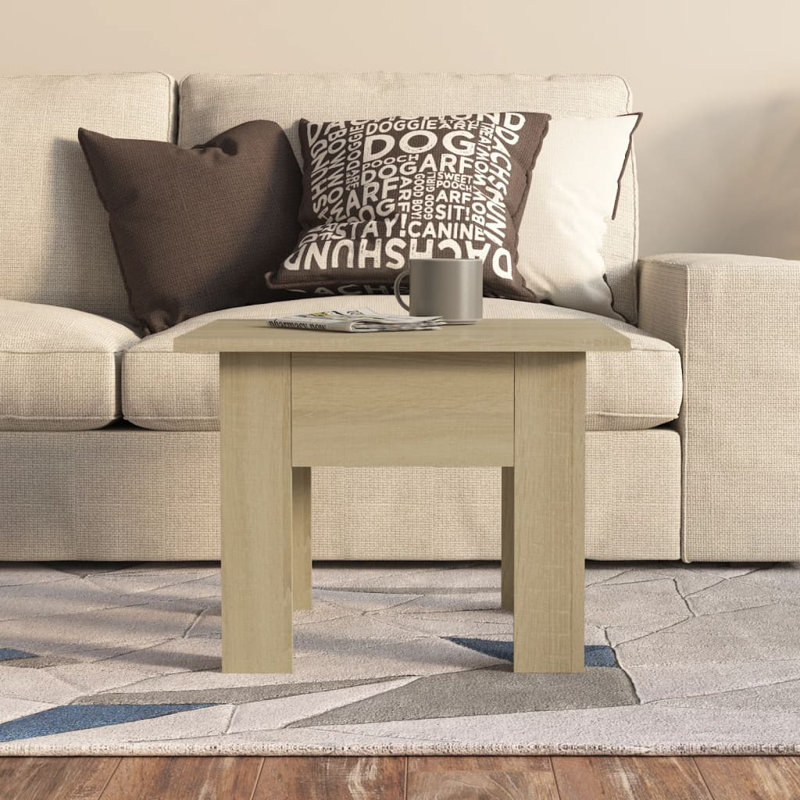 Engineered Wood End Table, 21.7"x21.7"x16.5", High gloss white