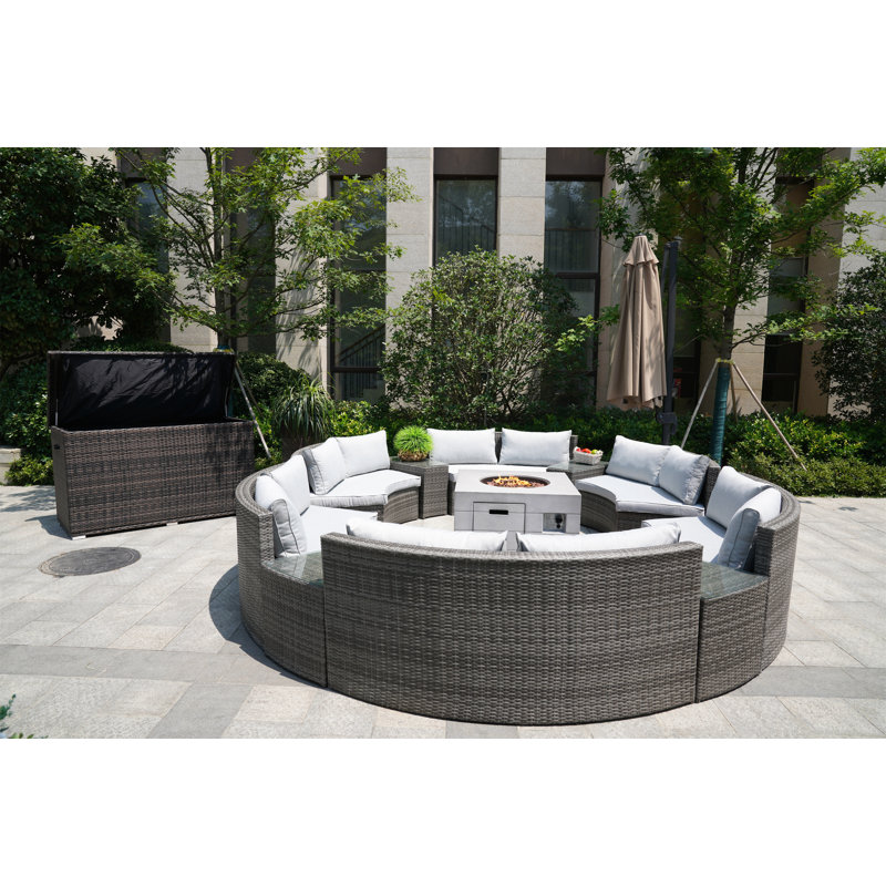 Ensemble de conversation modulaire 12 pièces avec coussins 12 pièces