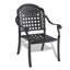Chaise de patio en fonte d'aluminium 2 pièces avec structure noire et coussins bleus