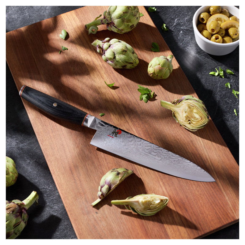 MIYABI TENMEI 8 pouces, couteau de chef, noir