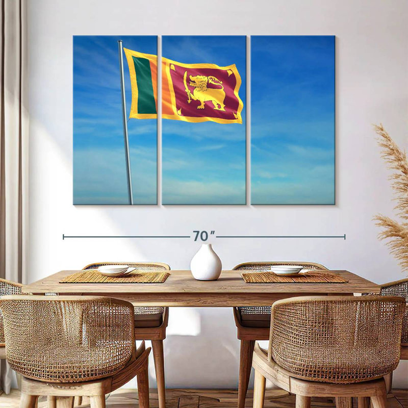 Hissé le drapeau sri-lankais, H 42 po x l 65 po