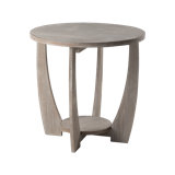 Arch Farmhouse End Table with Storage Shelf, French Country Accent Side Table