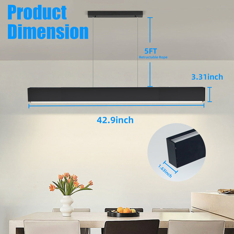 Barre d'éclairage encastrée ultra-mince encastrée de 50 W à 4 lumières 0-10 V à intensité variable de 6 000 lumens pour cuisines et bureaux Type 2835