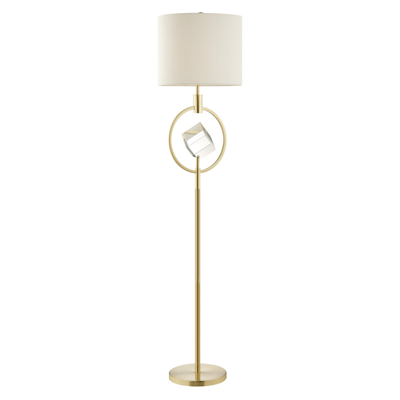 Rabecka 62'' Brushed Brass Traditional Floor Lamp
