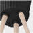 S/2 10/12" RIDGED PLANTER W/ WOOD LEGS, BLACK (KD)