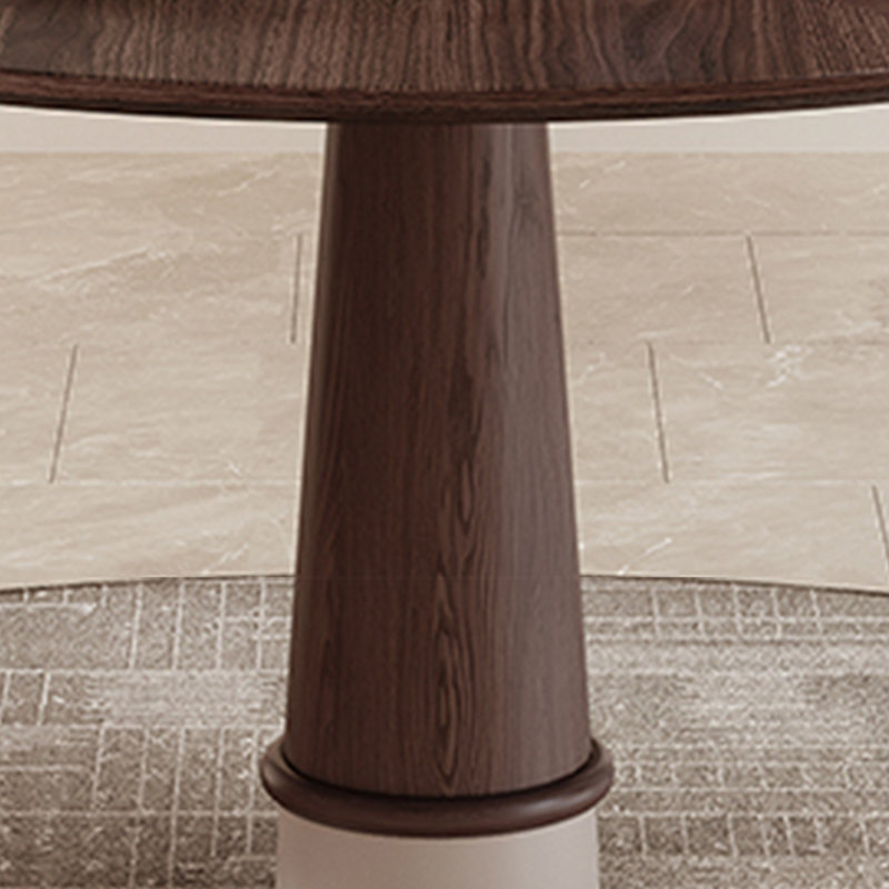 Solid wood round dining table retro cream style, 29.53"H x 51.18"L x 51.18"W