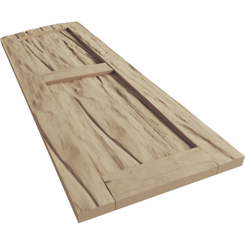 Timberthane deux panneaux plats égaux avec volets elliptiques en faux bois (par paire), 50", 18"