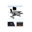  Convertisseur de bureau debout réglable en hauteur noir 32 po avec tapis anti-fatigue et plateforme pour écran double-1434724204