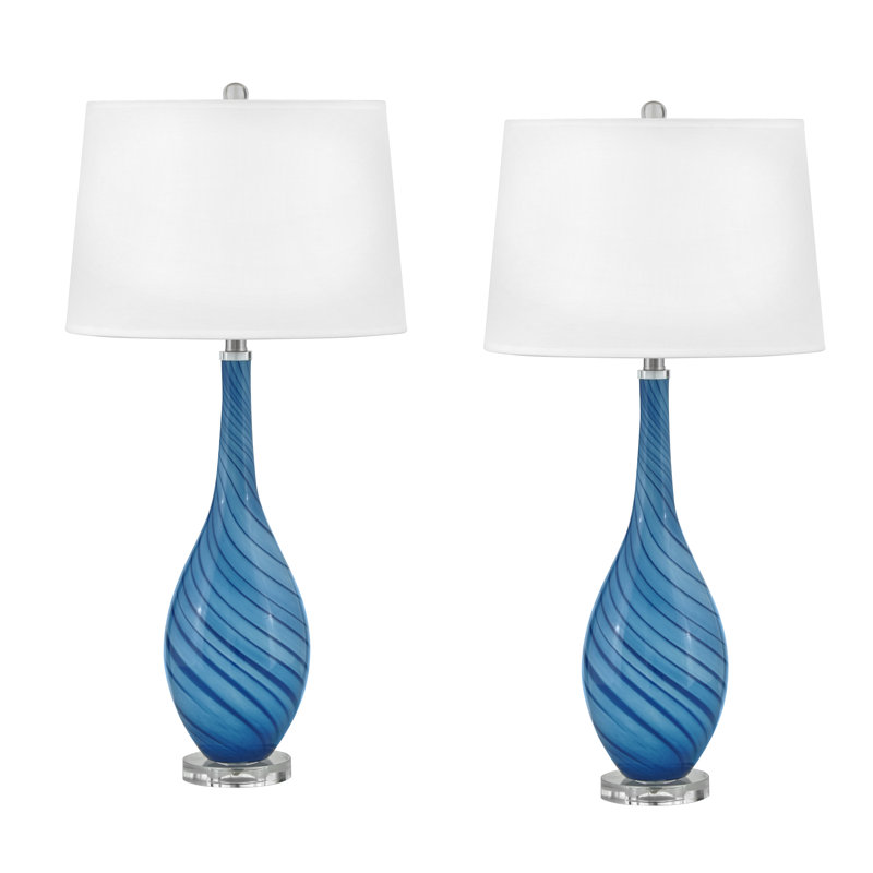 Brescia Ceramic Table Lamp, Dark Blue