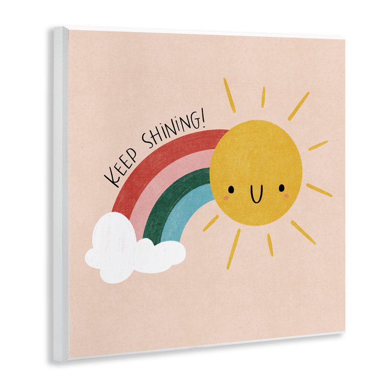 Keep Shining Inspirational Rainbow Wall Plaque, design by Sarah Hickman