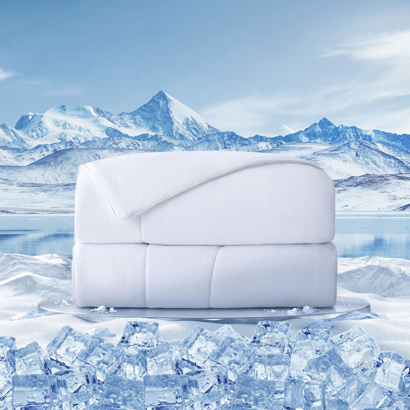 Cooling Comforter Twin Size, 90% Cooling Nylon Lightweight Blanket for Hot Sleepers & Night Sweats, Twin, Arctic White