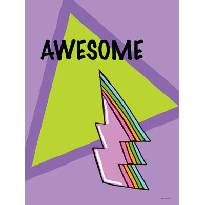 «80S Awesome Lightning Bolt On Canvas» par Katie Conley, reproduction d'art