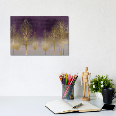 Gold Forest On Purple by Kate Bennett - Wrapped Canvas Print