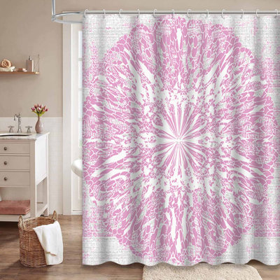 Rideau de douche imperméable et moderne en damas psychédélique avec 12 crochets
