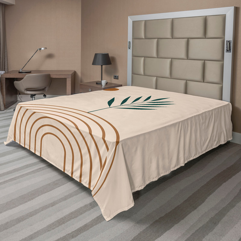 Ambesonne drap de dessus boho moderne Mid Century Modern, Drap plat pour très grand lit californien