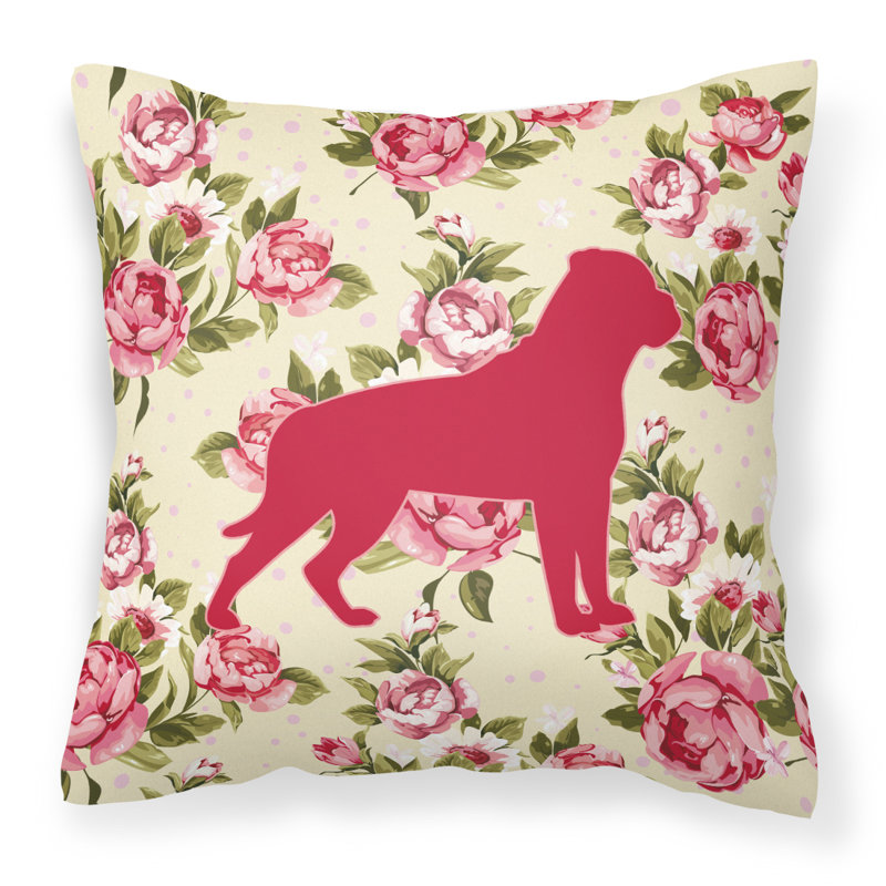  Coussin décoratif floral 14 "Rottweiler Shabby Elegance, Jaune clair
