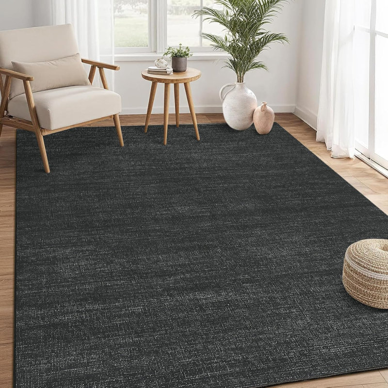2x6 Washable Runner Rug – Non-Slip Minimalist Accent Rug for Hallway, Kitchen & Laundry, Soft, Low Pile, Solid Color (Camel)