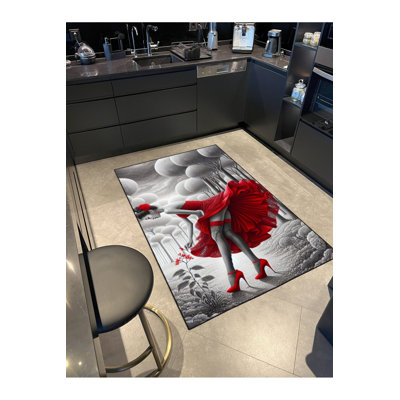 Tapis tissé à motif floral