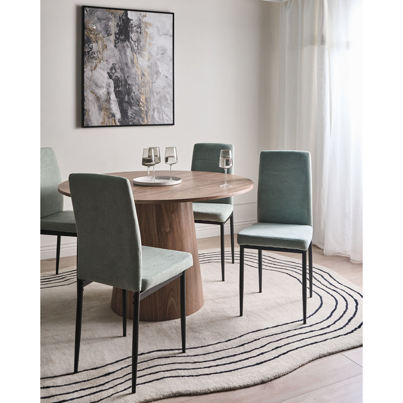 50cm H Fabric Upholstered Upholstered Back Side Chair, Light Green