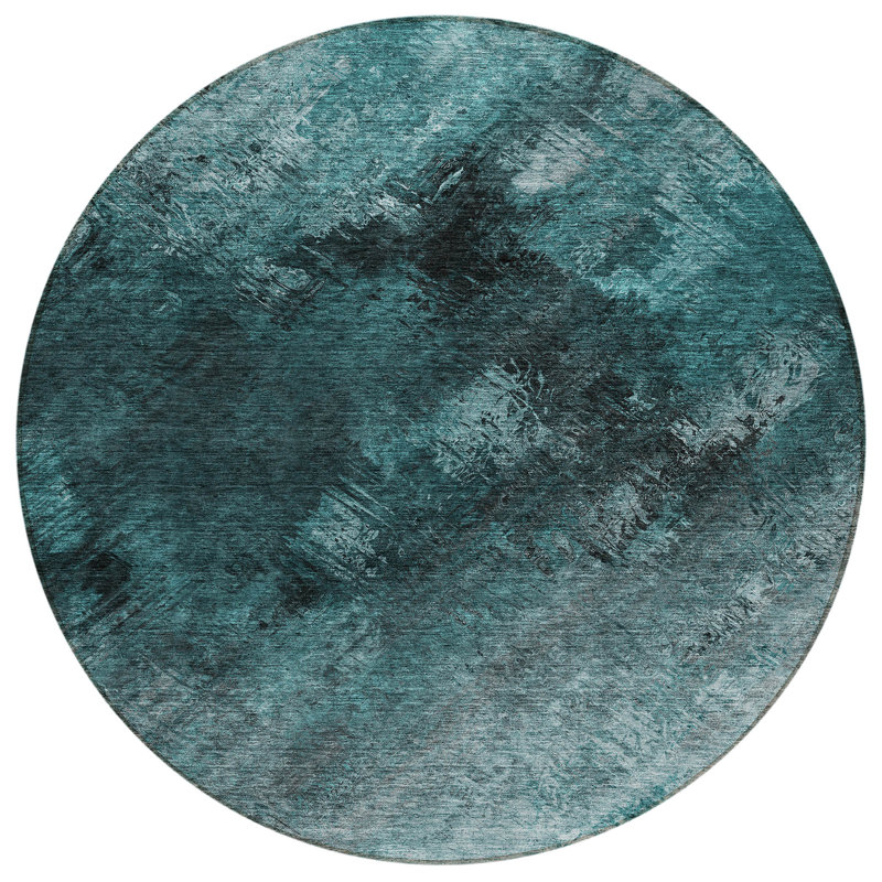 Decicco Abstract Indoor / Outdoor Rug, Round 8'